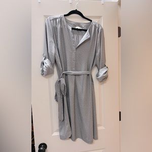 LOFT Dress Gray with white dots